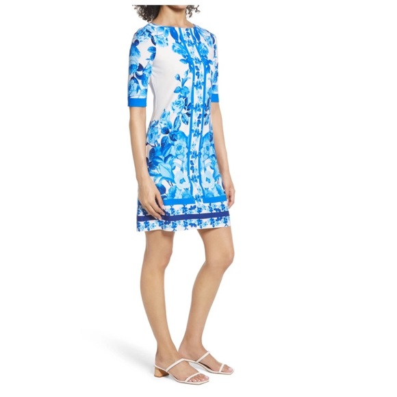 ELIZA Blue Border Detail Jersey Sheath 🌺IN STORES🌺 - Picture 4 of 4